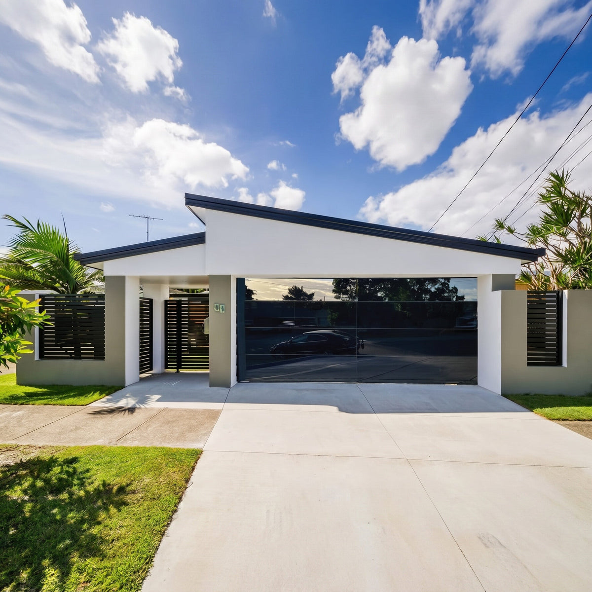 Concealed-Frame Full-View Glass Garage Door