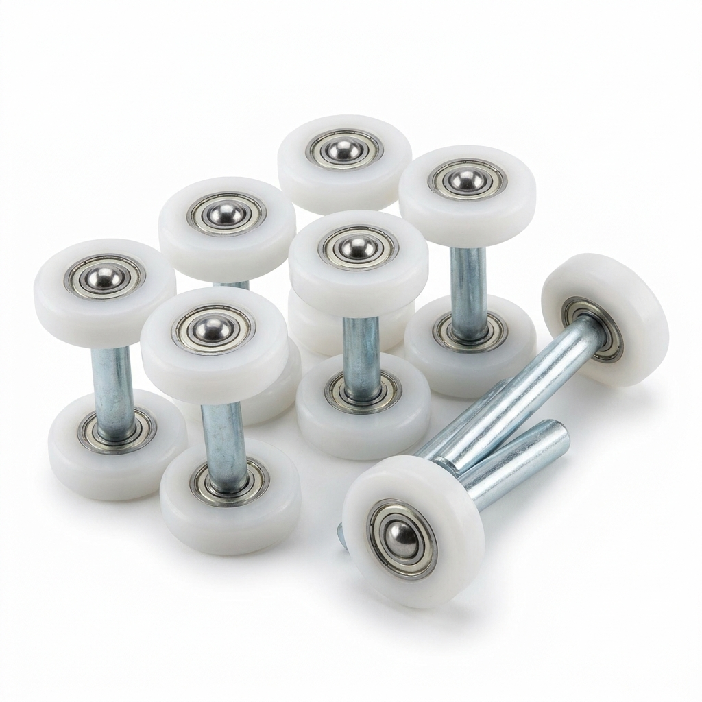 Nylon garage door rollers 10-pack with sealed bearings and steel stems